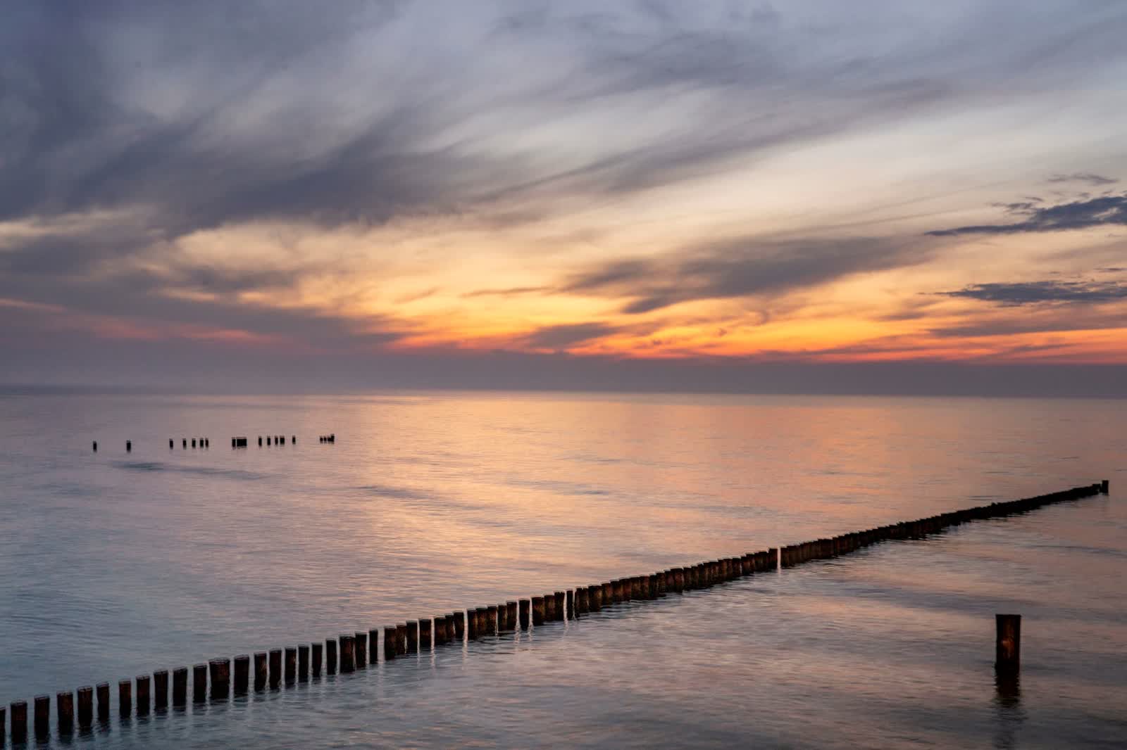 Sonnenuntergang über der Ostsee bei Dierhagen